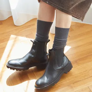 011170104 Merino Wool Ribbed Fine Knee High Socks