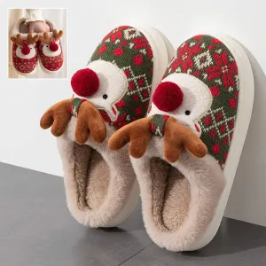 Adorable Reindeer Plush Slippers – Embrace the Magic of Comfort!