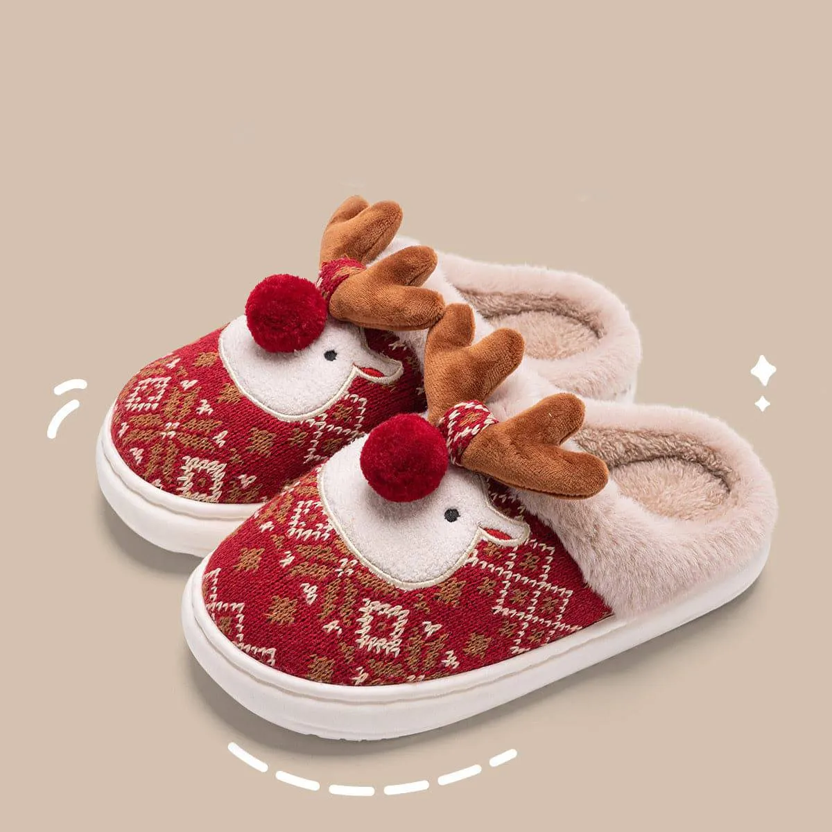 Adorable Reindeer Plush Slippers – Embrace the Magic of Comfort!