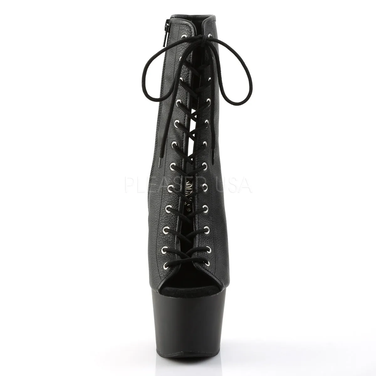 ADORE-1016  Black Faux Leather/Black Matte