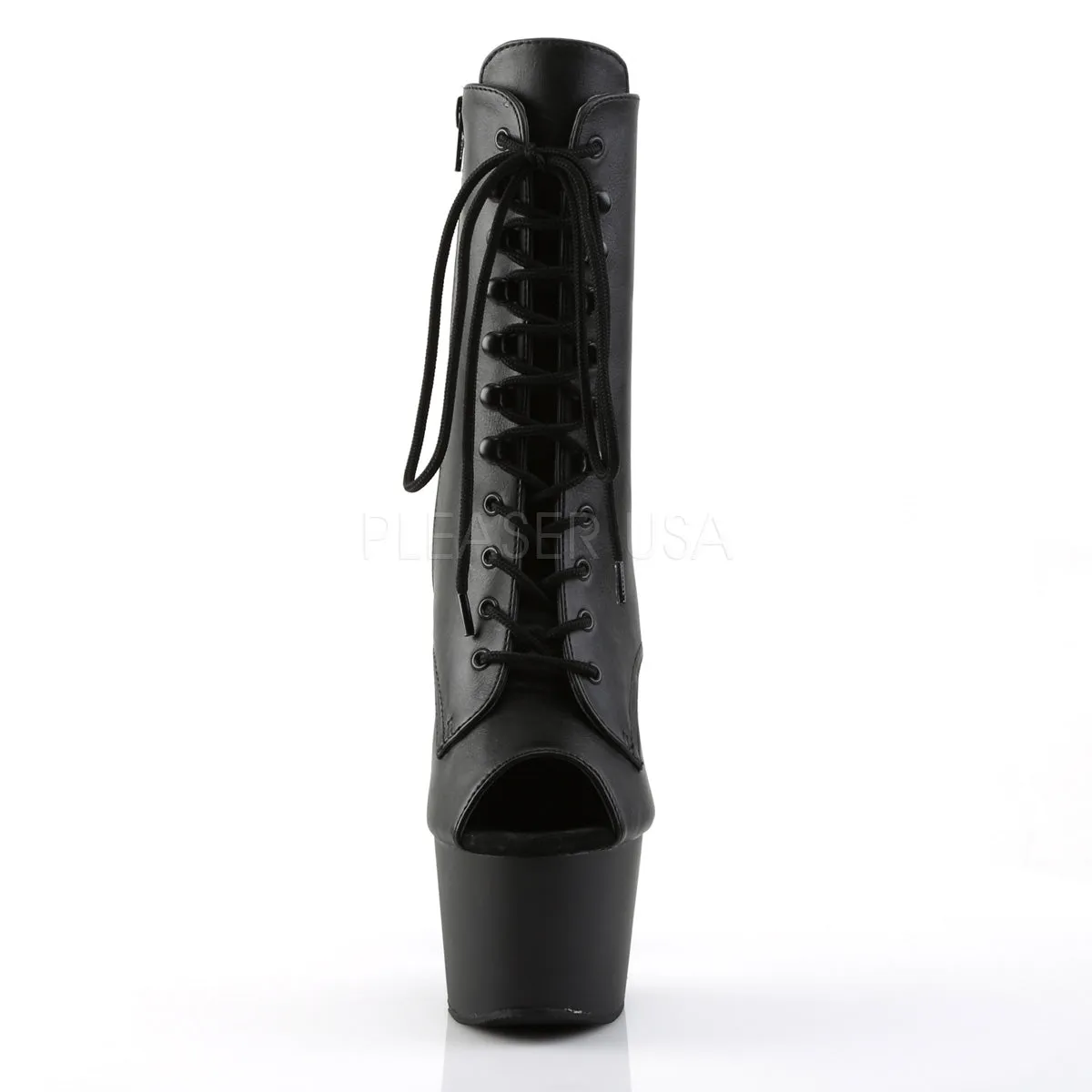 ADORE-1021  Black Faux Leather/Black Matte