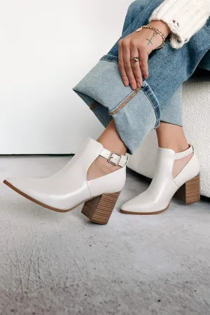 Almost There Cut-Out Ankle Booties (Ivory)