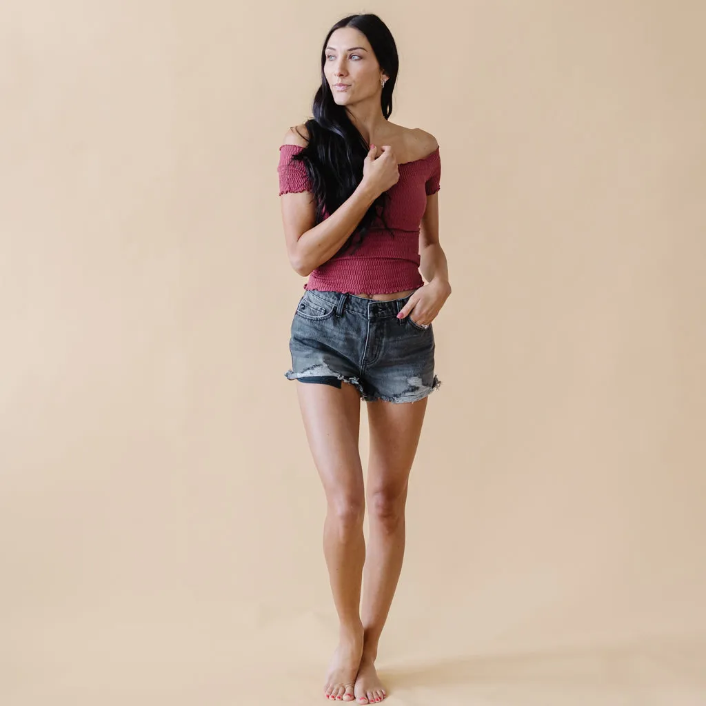 Always Yours Kancan Shorts // Light Grey Wash