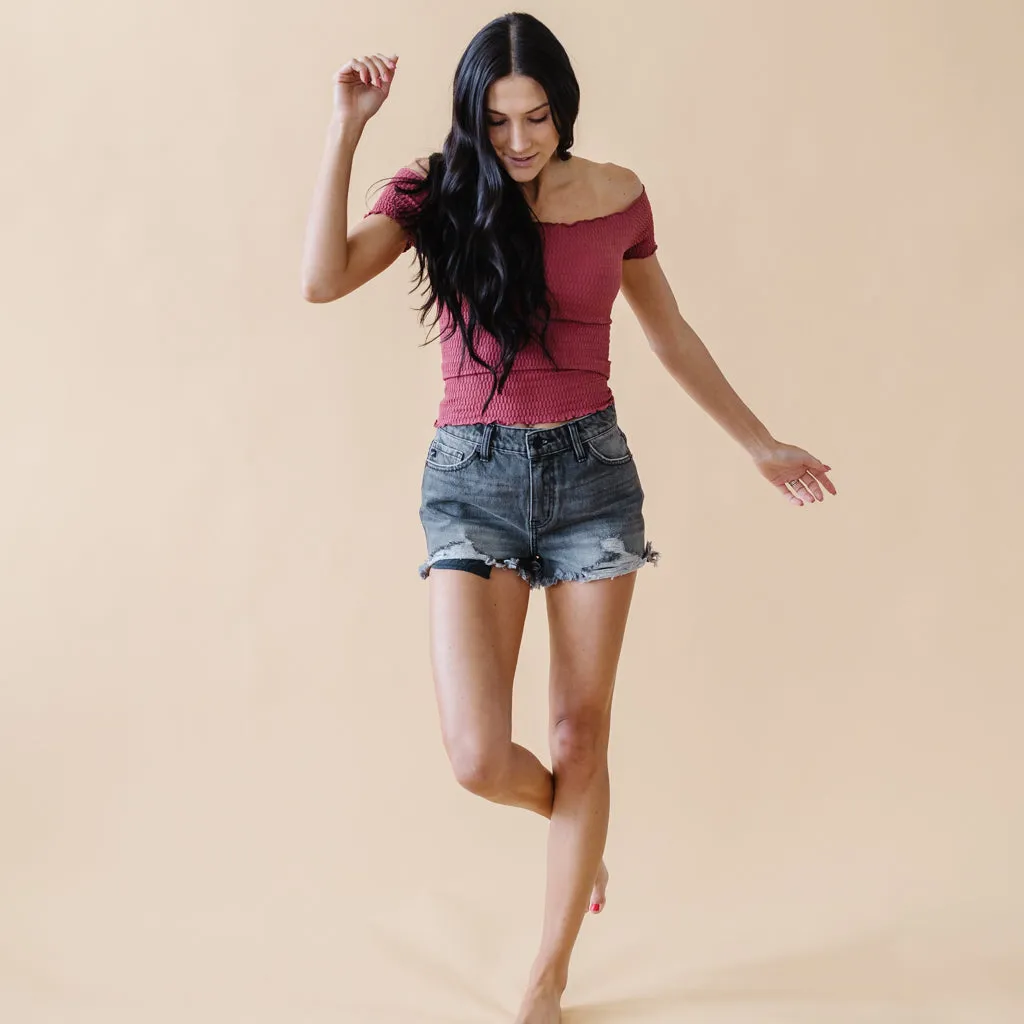 Always Yours Kancan Shorts // Light Grey Wash