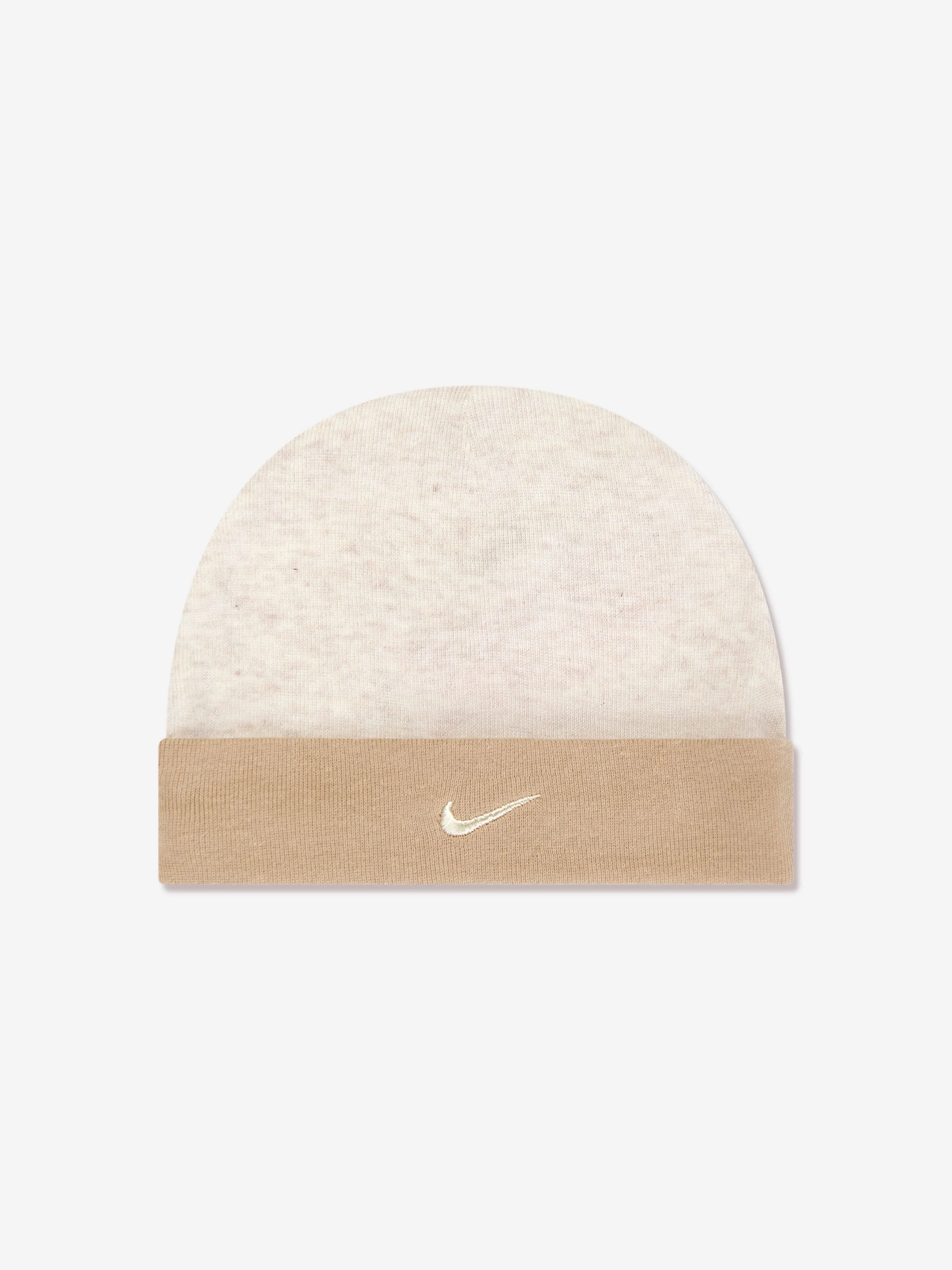 Baby Simple Swoosh Hat and Booties Set in Beige