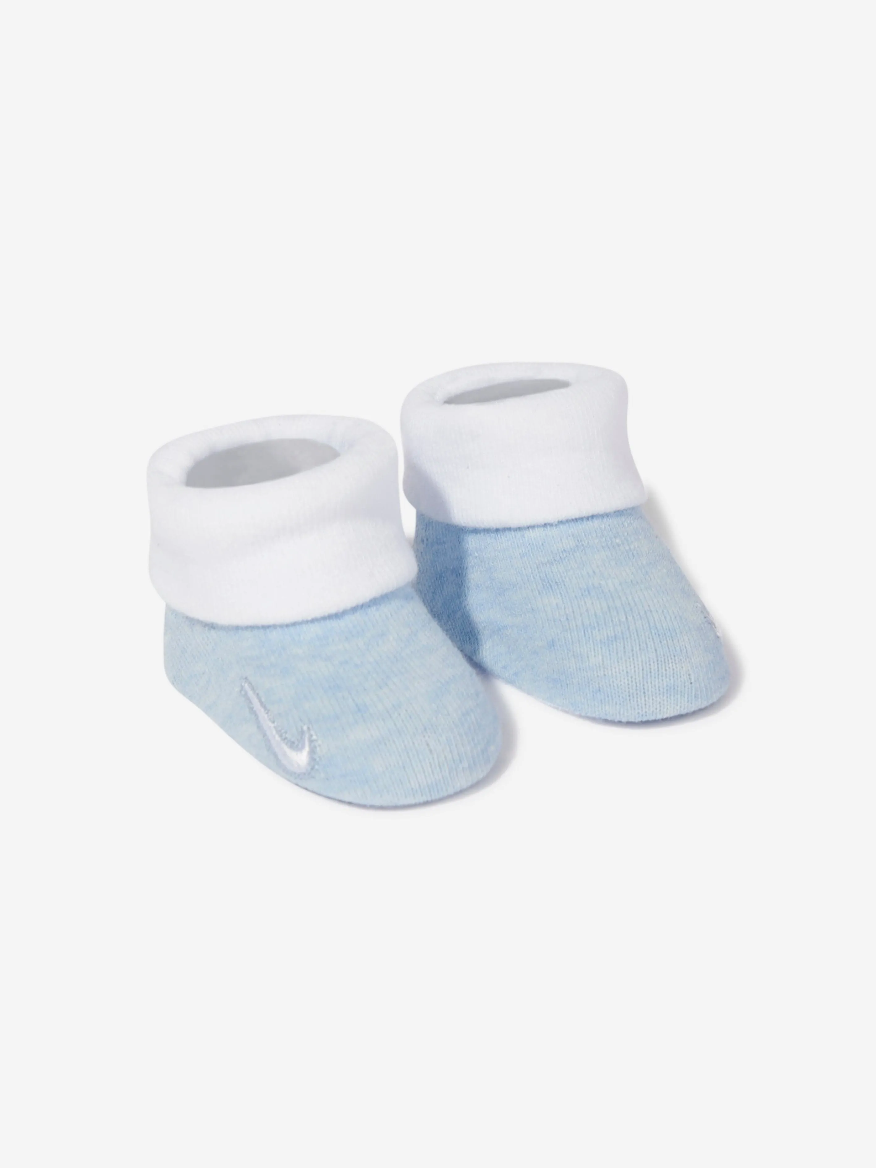 Baby Simple Swoosh Hat and Booties Set in Blue