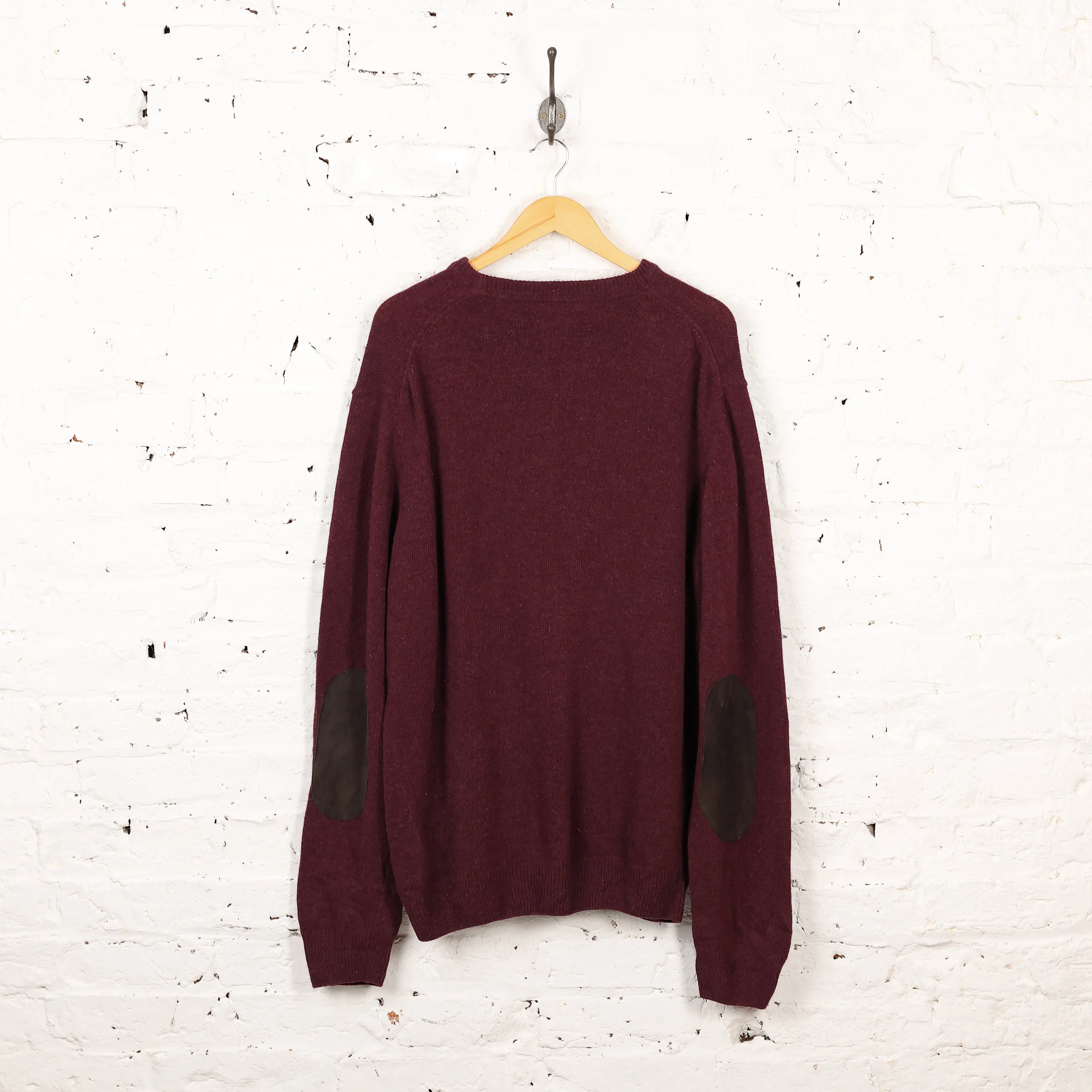 Barbour Wool Knit Jumper - Maroon - XL