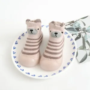 Bear Face Lining Light B Silicone Socks Shoes 2607 F