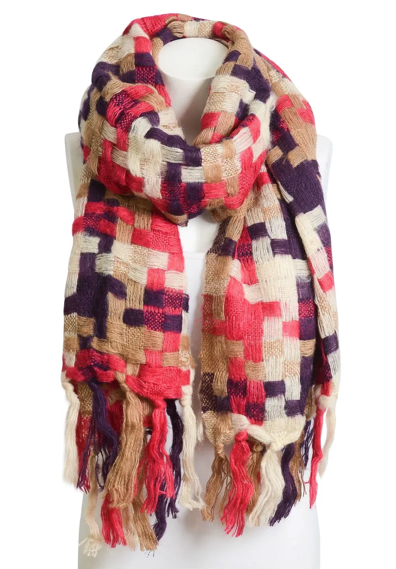 Beautiful Warm Fuchsia & Purple Mix Patchwork Long