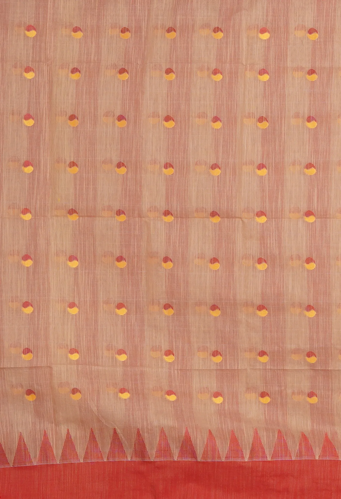 Beige Pure Handloom Bengal Cotton Linen Saree-UNM81585