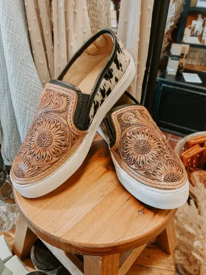 Black Hide   Tooling Western Sneakers