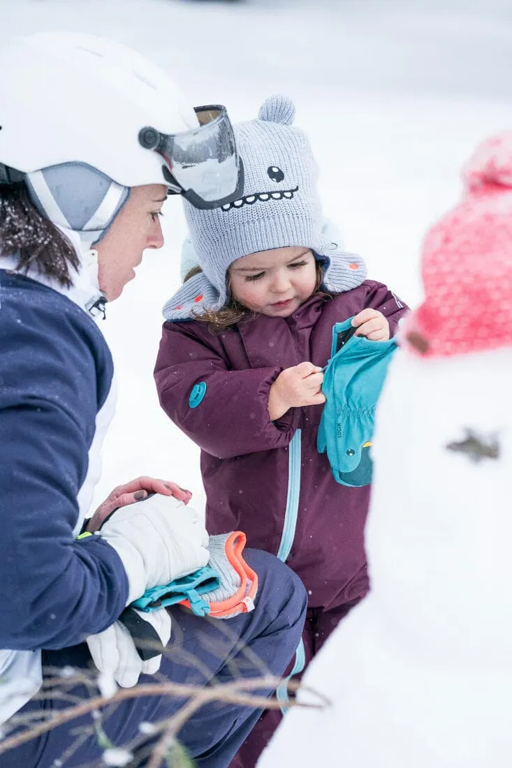 Bonnet bébé de ski / luge - WARM gris et bleu