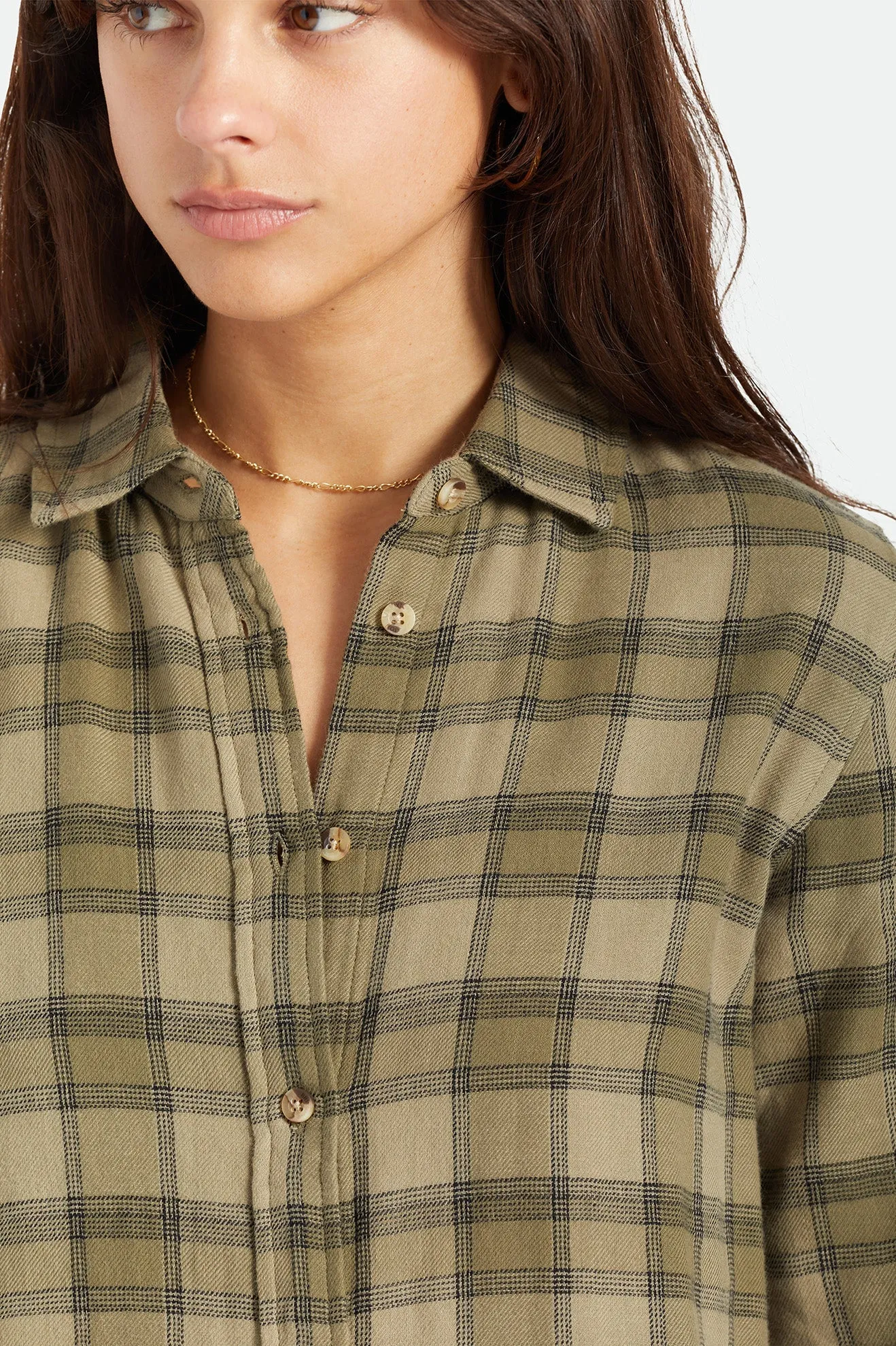 Bowery Women's Soft Weave L/S Flannel - Military Olive