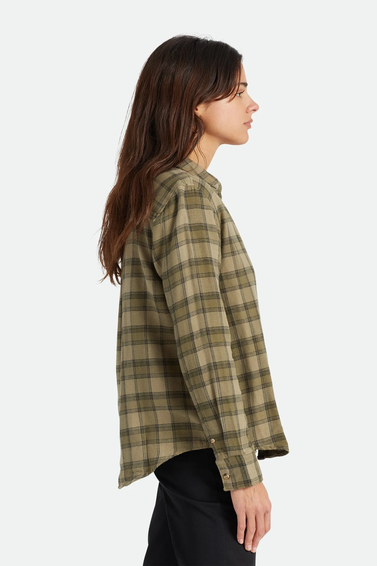 Bowery Women's Soft Weave L/S Flannel - Military Olive