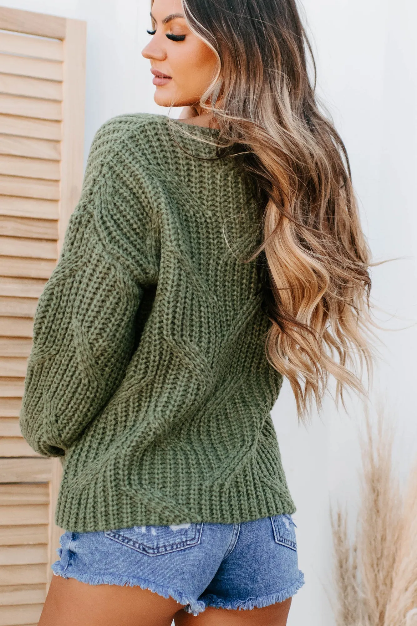 Captured Effortlessly Knit Sweater (Olive)