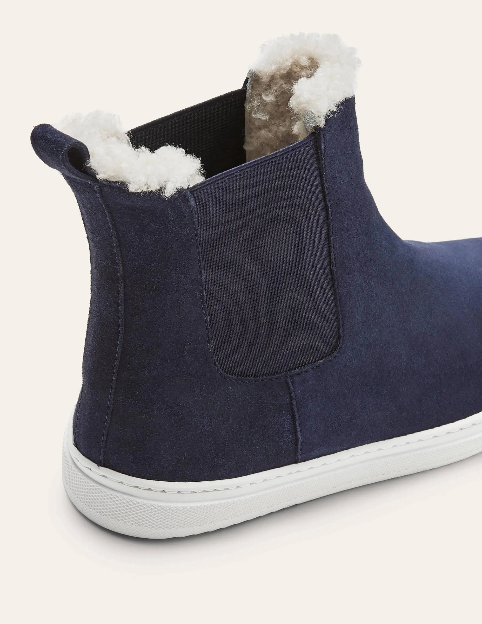 Chelsea Boots mit Lammfellfutter-Marineblau