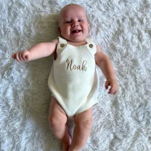 CLASSIC KNIT ROMPER - MARSHMALLOW