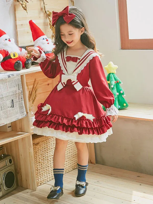 Classic Lolita OP Dress Lace Bow Ruffle Toddlers\' Lolita One Piece Dress