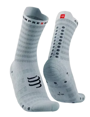 Compressport Unisex's Pro Racing Socks v4.0 Ultralight Run High - White/Alloy