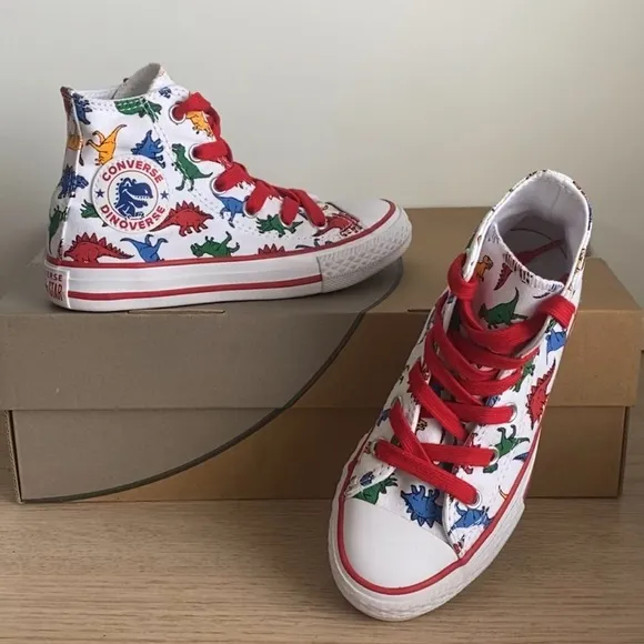 Converse Chuck Taylor All Star Hi Dinosaur Kids Sneakers- SZ 12 C