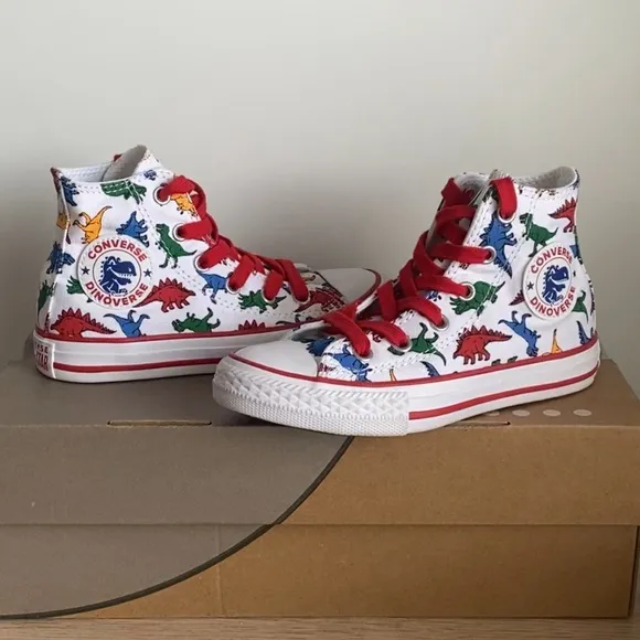 Converse Chuck Taylor All Star Hi Dinosaur Kids Sneakers- SZ 12 C