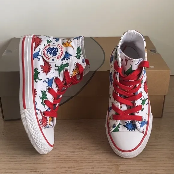 Converse Chuck Taylor All Star Hi Dinosaur Kids Sneakers- SZ 12 C