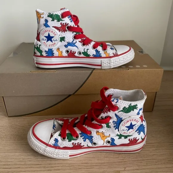 Converse Chuck Taylor All Star Hi Dinosaur Kids Sneakers- SZ 12 C