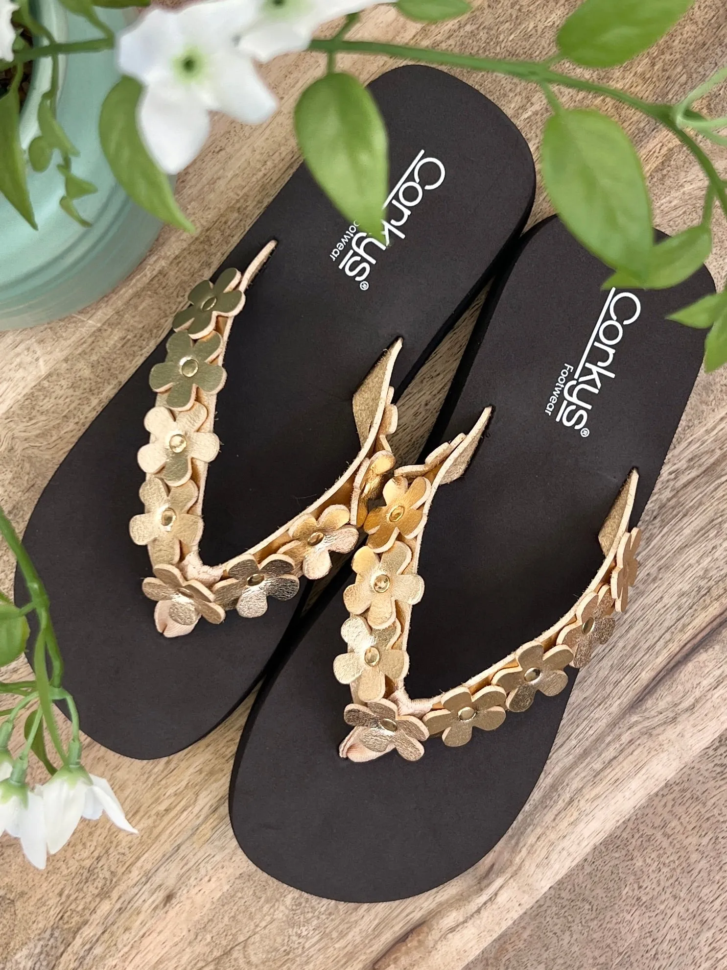 Corkys Gold Metallic No Running Sandal