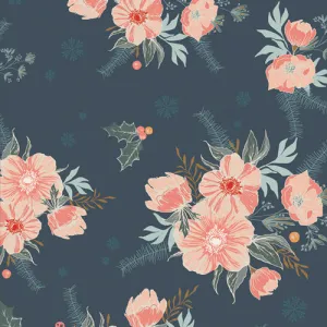 Cozy and Magical Frosted Roses in Midnight by Maureen Cracknell