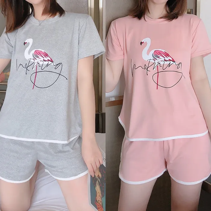 Cozy Cartoon-printed Summer Pajama Set