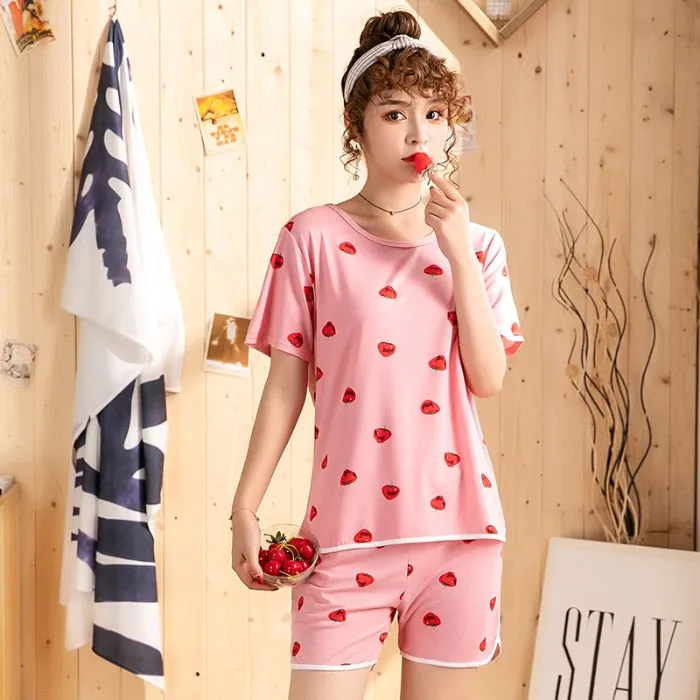 Cozy Cartoon-printed Summer Pajama Set
