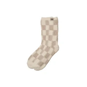 Cream Checkered Cozy Socks