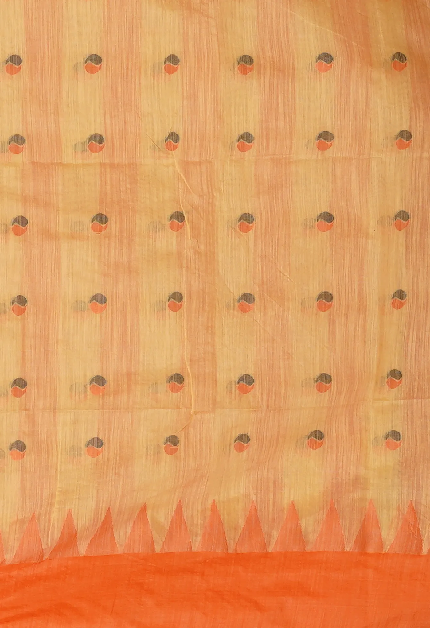 Cream Pure Handloom Bengal Cotton Linen Saree-UNM81587