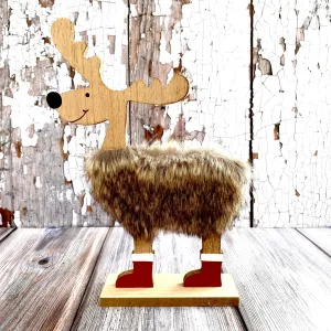 Deer with Fur and Red Boots
