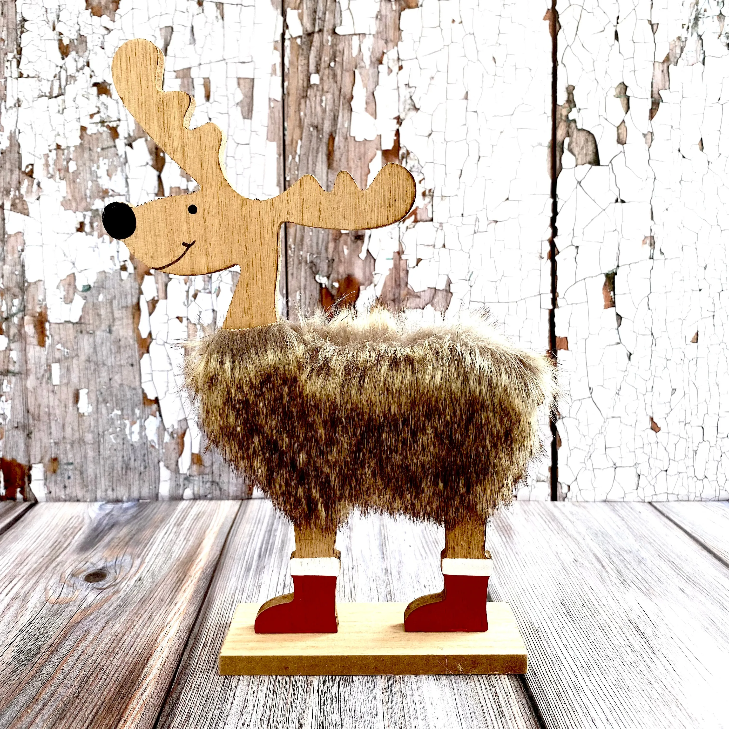 Deer with Fur and Red Boots