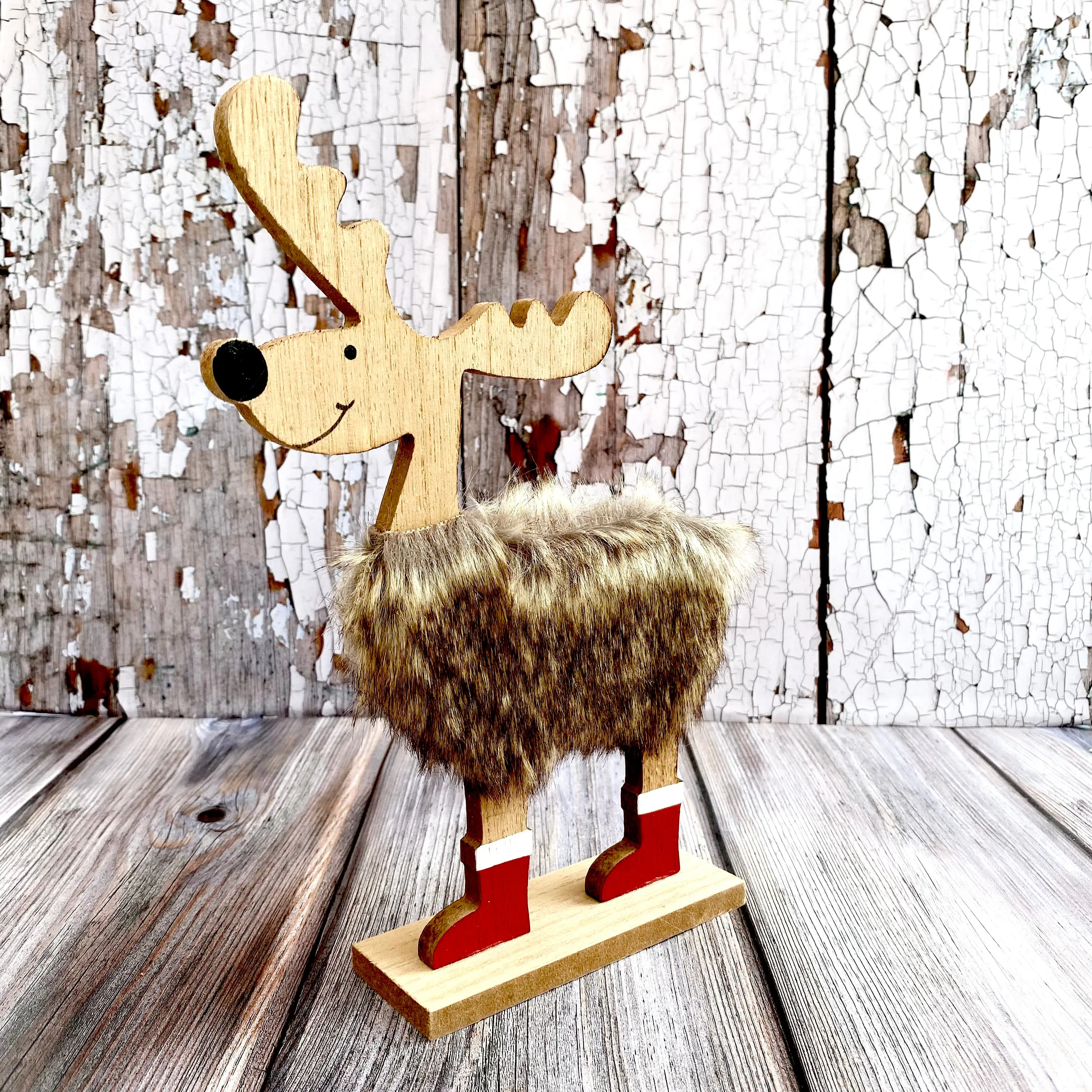 Deer with Fur and Red Boots