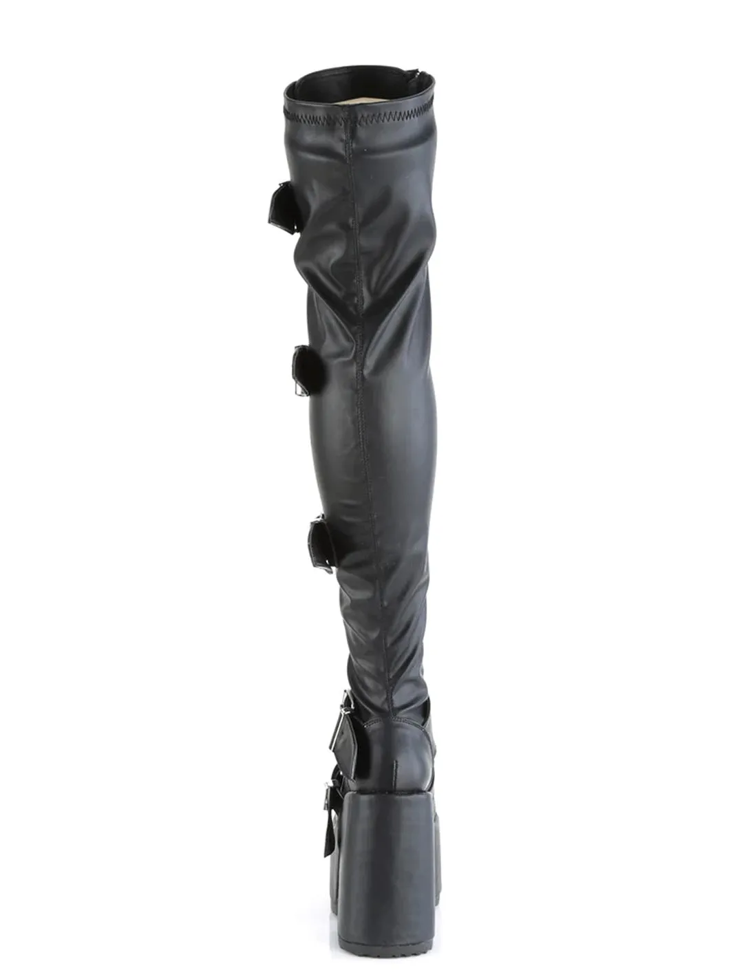 DEMONIA CAMEL-305 - BLACK STRETCH VEGAN LEATHER ✰ PRE ORDER ✰