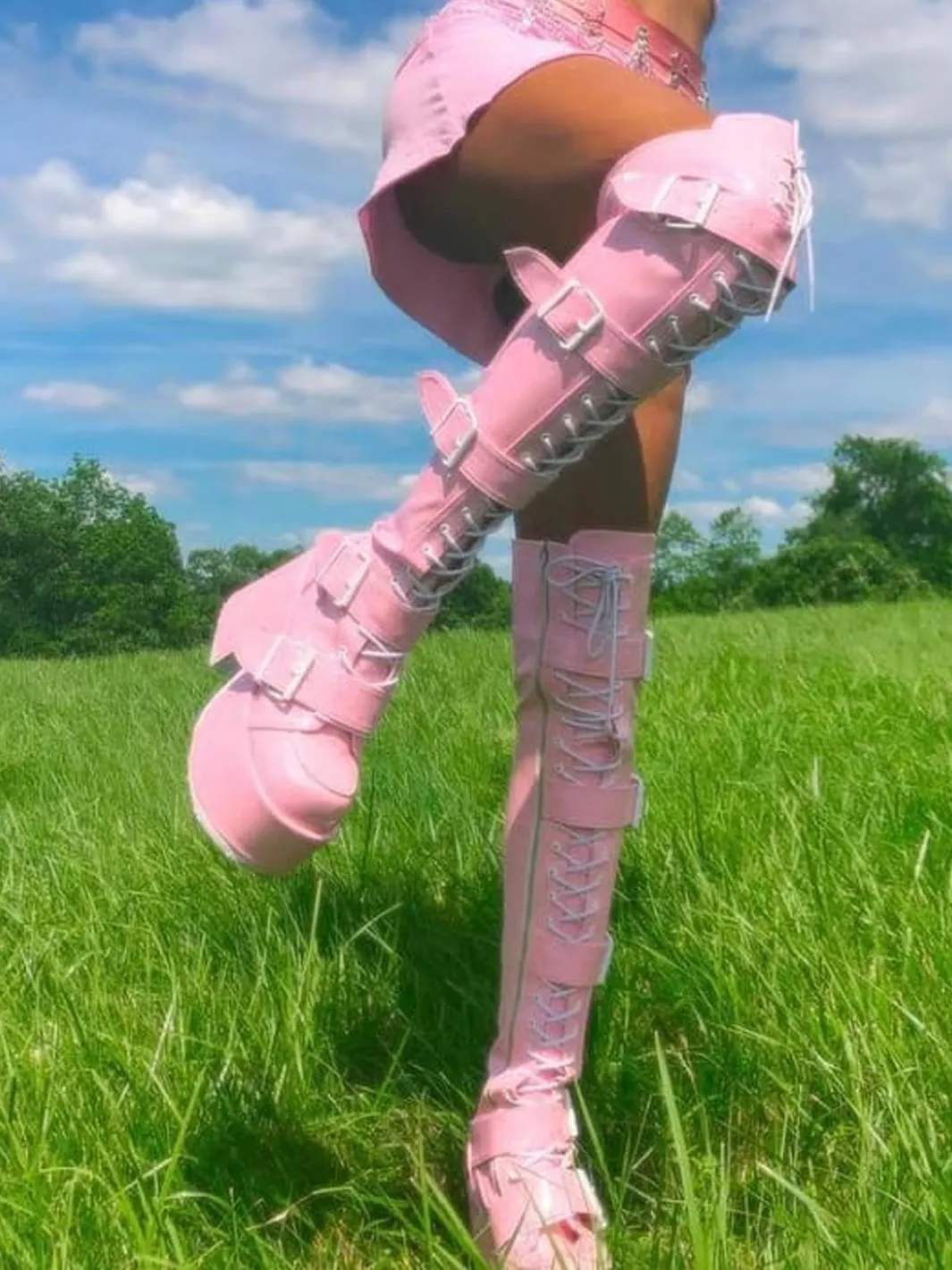 DEMONIA CAMEL-305 - PINK STRETCH HOLOGRAM ✰ PRE ORDER ✰