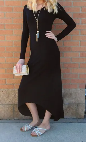 Elan | Full Black Long Sleeve Dress