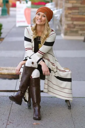Elan | Long Striped Sweater Cardigan
