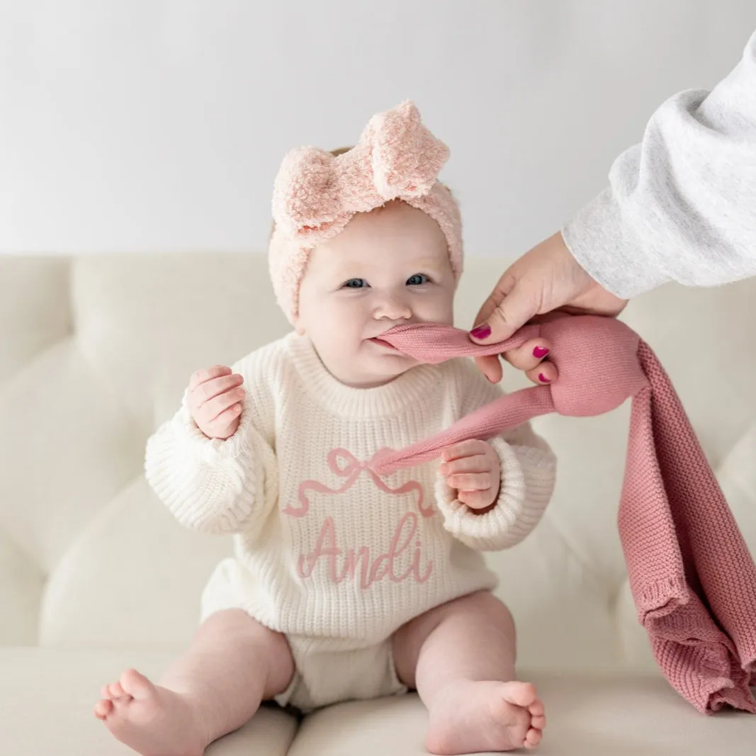 EMBROIDERED BOW ROMPER
