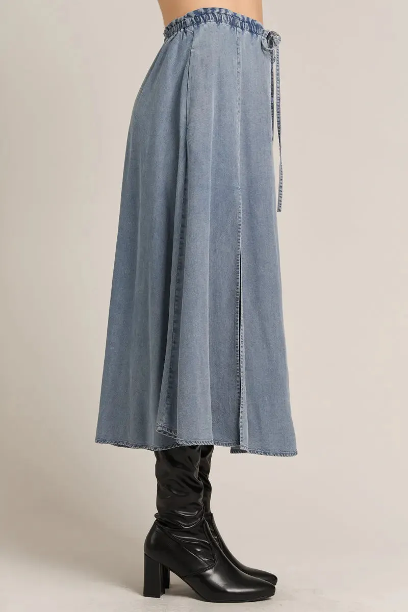En Creme Howdy Denim Skirt – Effortless Comfort with a Chic Edge