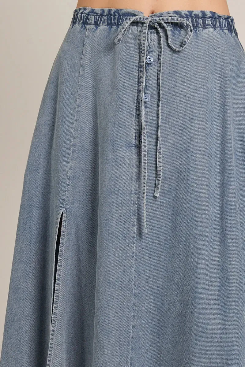 En Creme Howdy Denim Skirt – Effortless Comfort with a Chic Edge