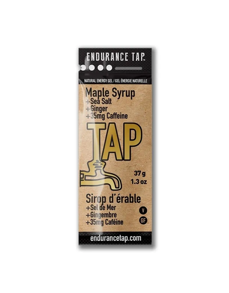 Endurance Tap, Caffeinated Energy Gels, Maple, 24pcs