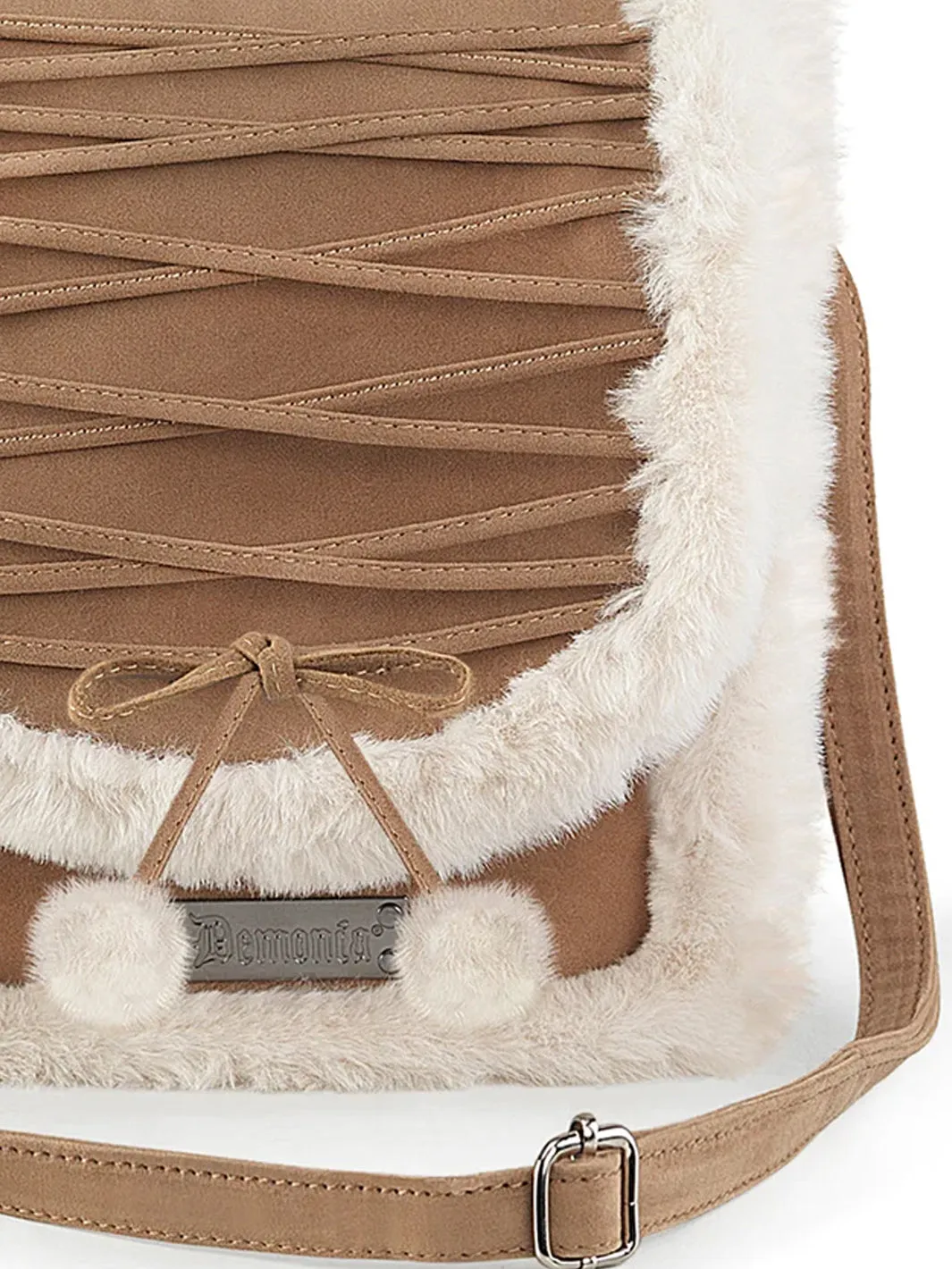 FAUX SUEDE & FUR CROSS BODY BAG - CAMEL ✰ PRE ORDER ✰