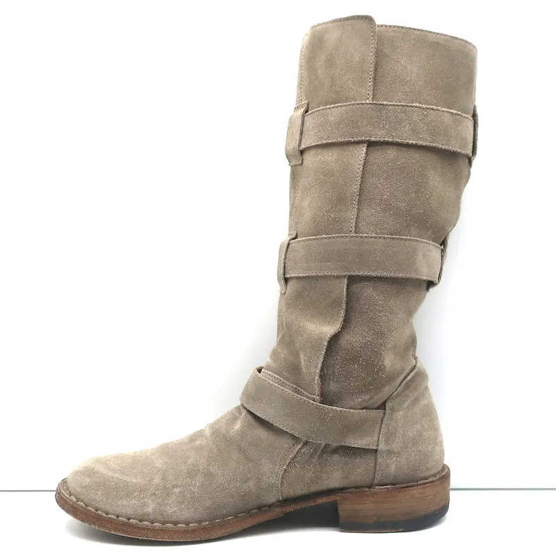 Fiorentini   Baker Eternity 7040 Three-Buckle Boots Taupe Suede Size 36.5