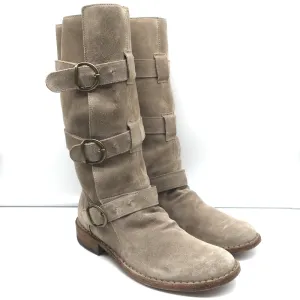 Fiorentini   Baker Eternity 7040 Three-Buckle Boots Taupe Suede Size 36.5