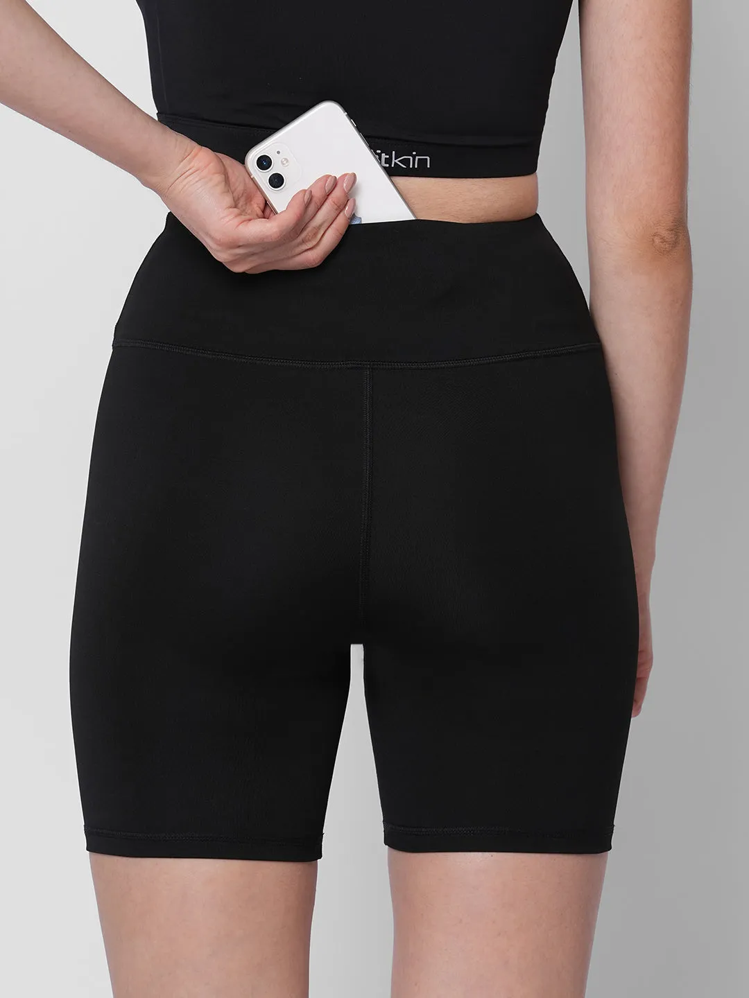 Fitkin women black core biker shorts