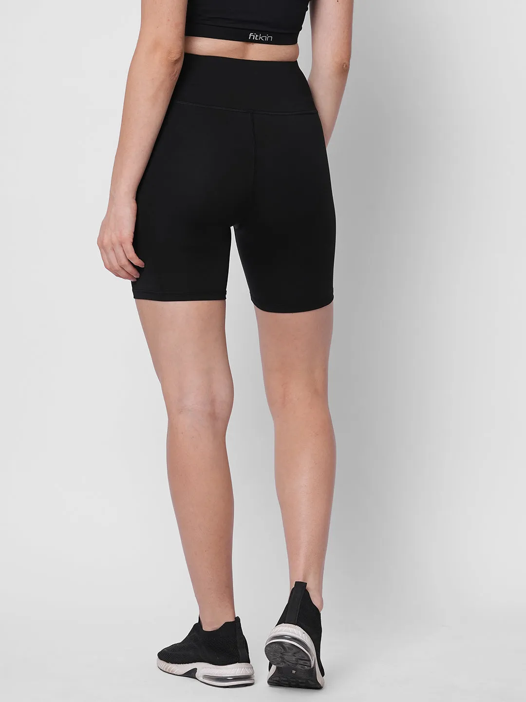 Fitkin women black core biker shorts