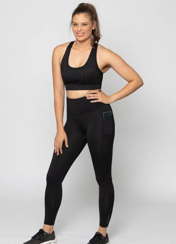 F/L High Waisted leggings with Pockets - Black